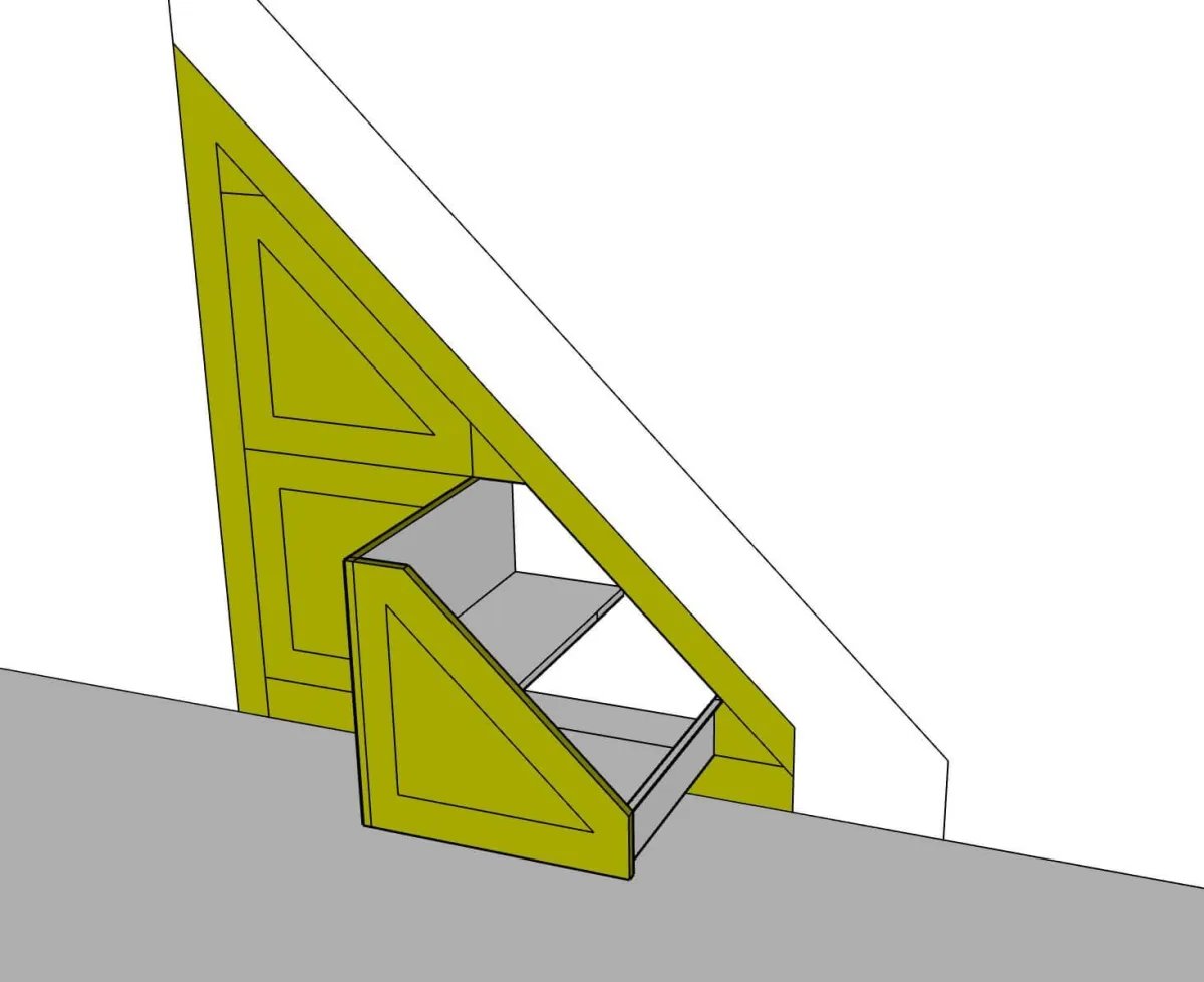Under stair storage design for a Leeds, Yorkshire home by JAX Bespoke
