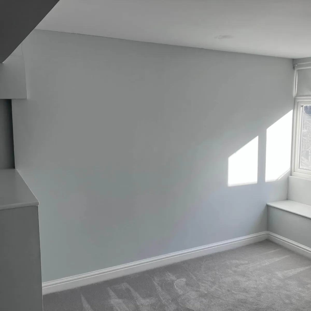 Before photo: Empty attic space awaiting luxury fitted wardrobes with sloped ceiling - Yorkshire