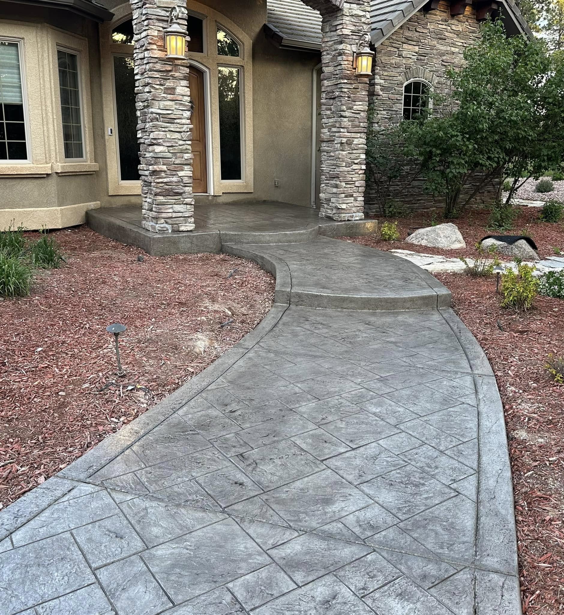 stamped and colored walkways