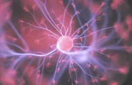 an atom with electricity around it