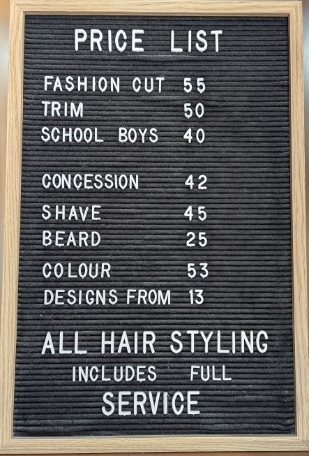 Price list 