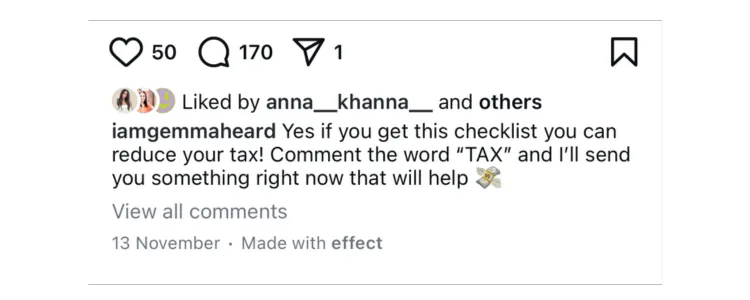 Client results showing increased Instagram comments and engagement through effective content and marketing strategies.