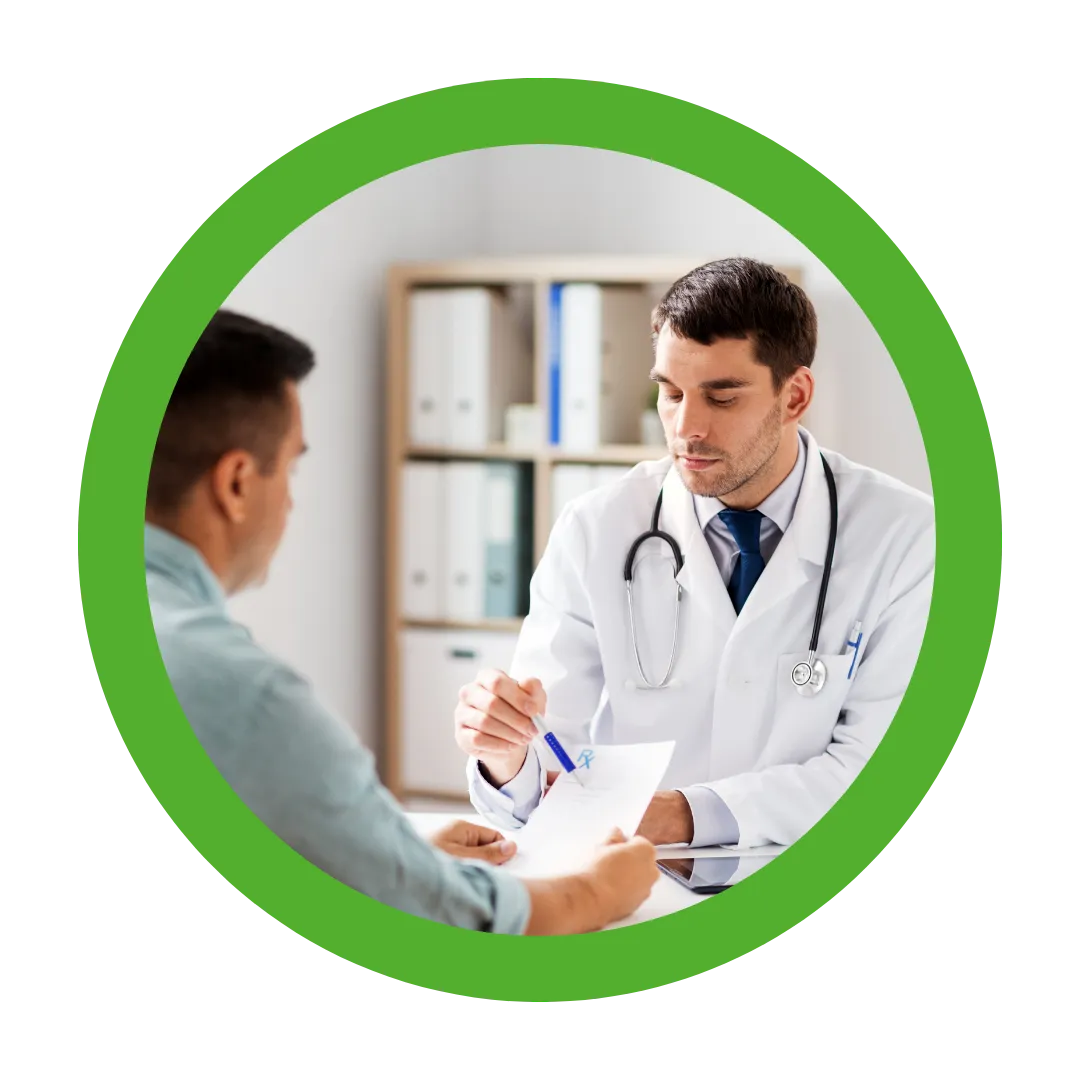 Portland doctor explaining to patient