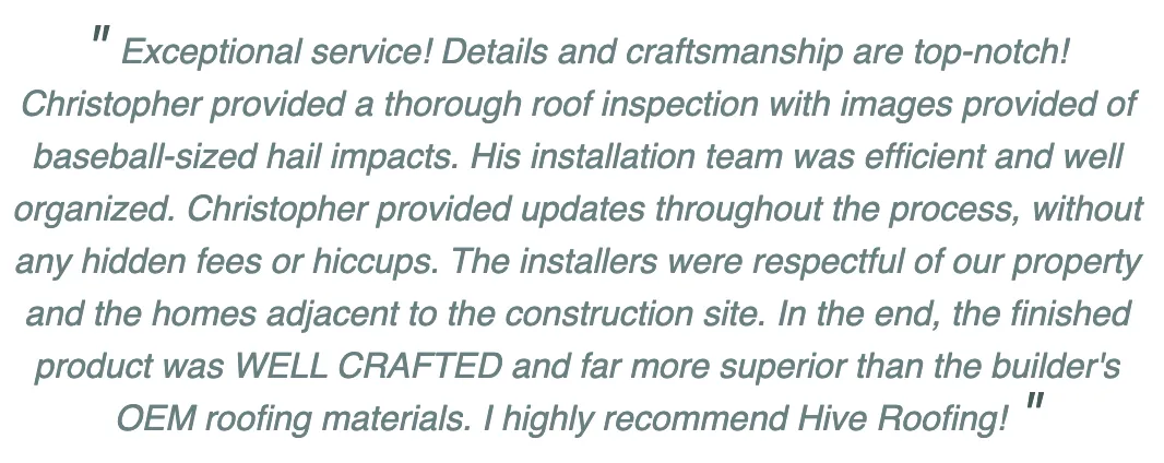 five star review for roofing company in Austin Texas 