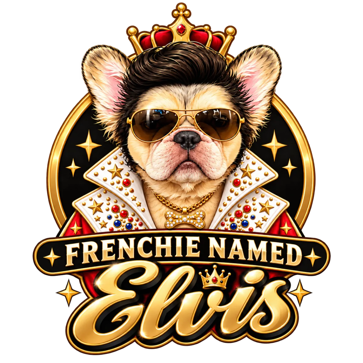Frenchie Named Elvis Logo