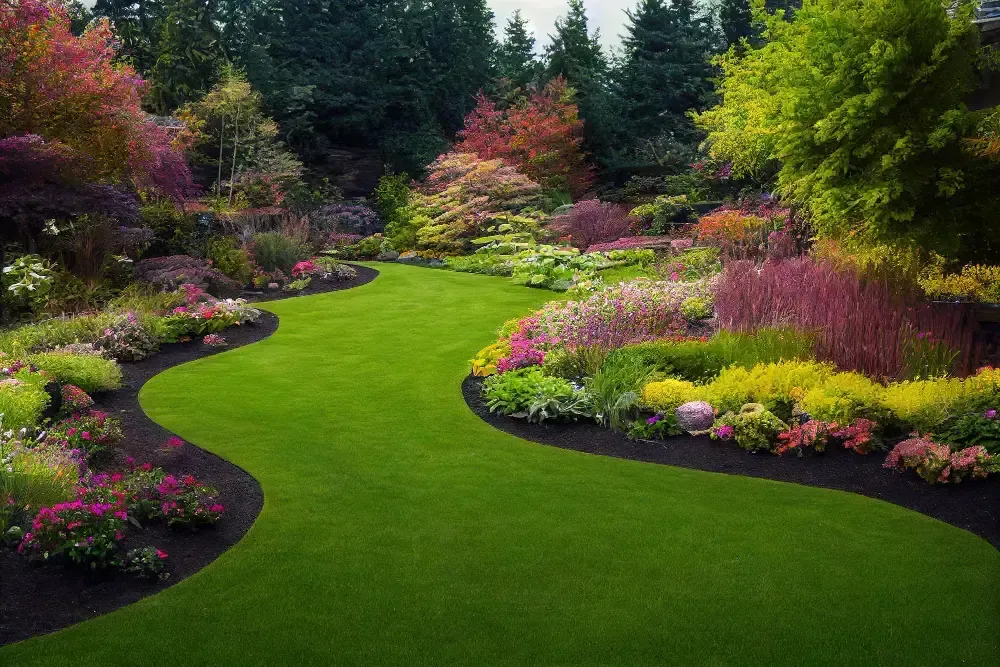 Beautifully landscaped garden with colorful flowers and manicured lawn - Perfect Trim Lawn & Landscaping - landscaping design services - Antioch