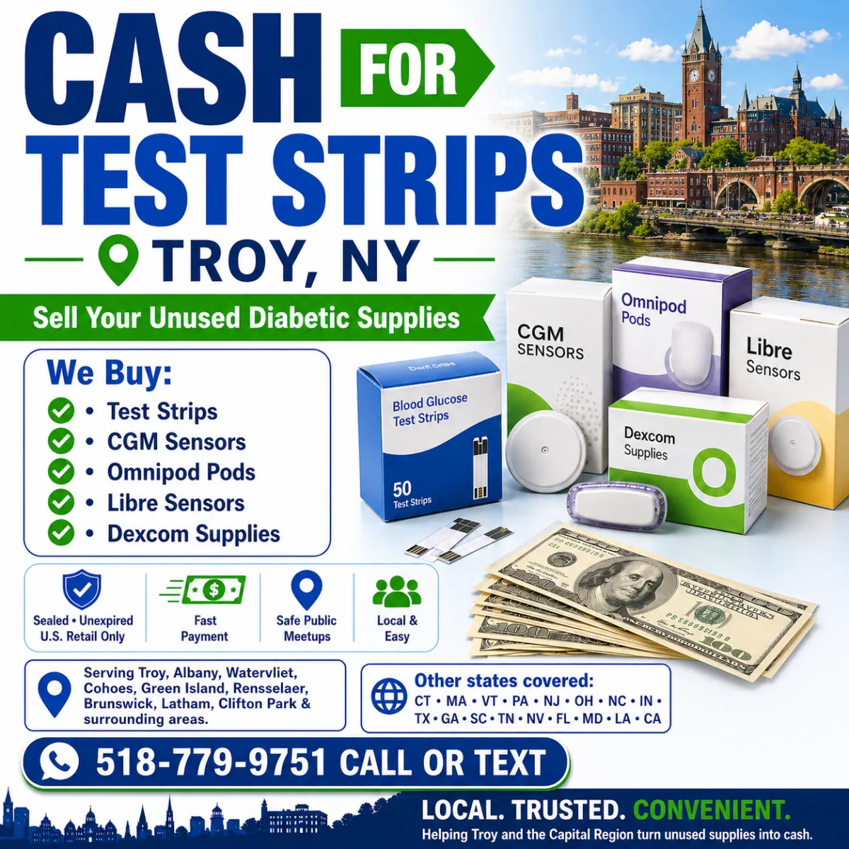 Cash For Test Strips Troy, NY