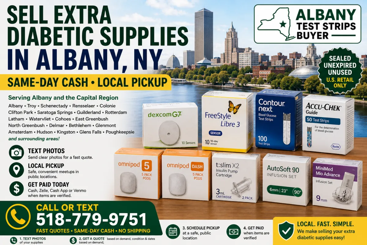 Where to Sell Extra Diabetic Supplies in Albany, NY and the Capital Region for Same-Day Cash