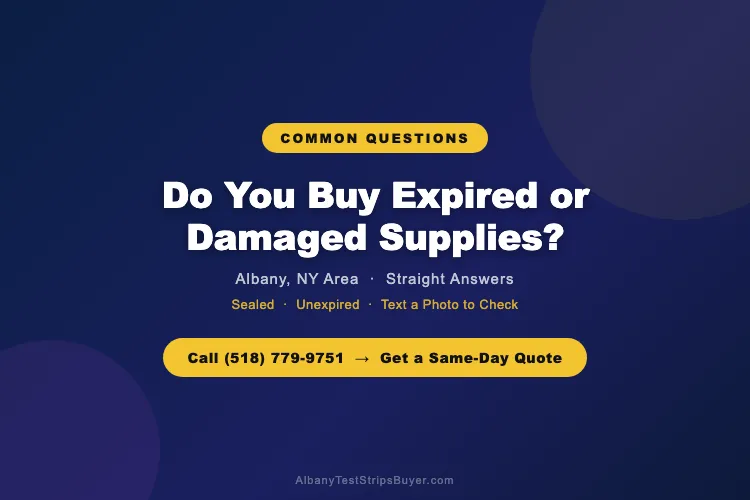 Do you buy expired or damaged diabetic supplies? Cash for Test Strips Albany explains what qualifies - sealed and unexpired