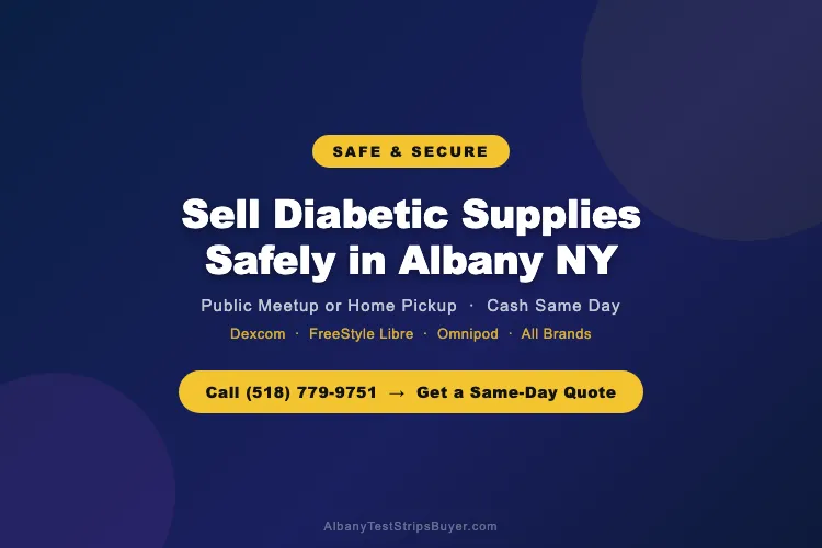 Cash for Test Strips Albany - sell diabetic supplies safely in the Albany NY area with home pickup or a public meetup, cash same day
