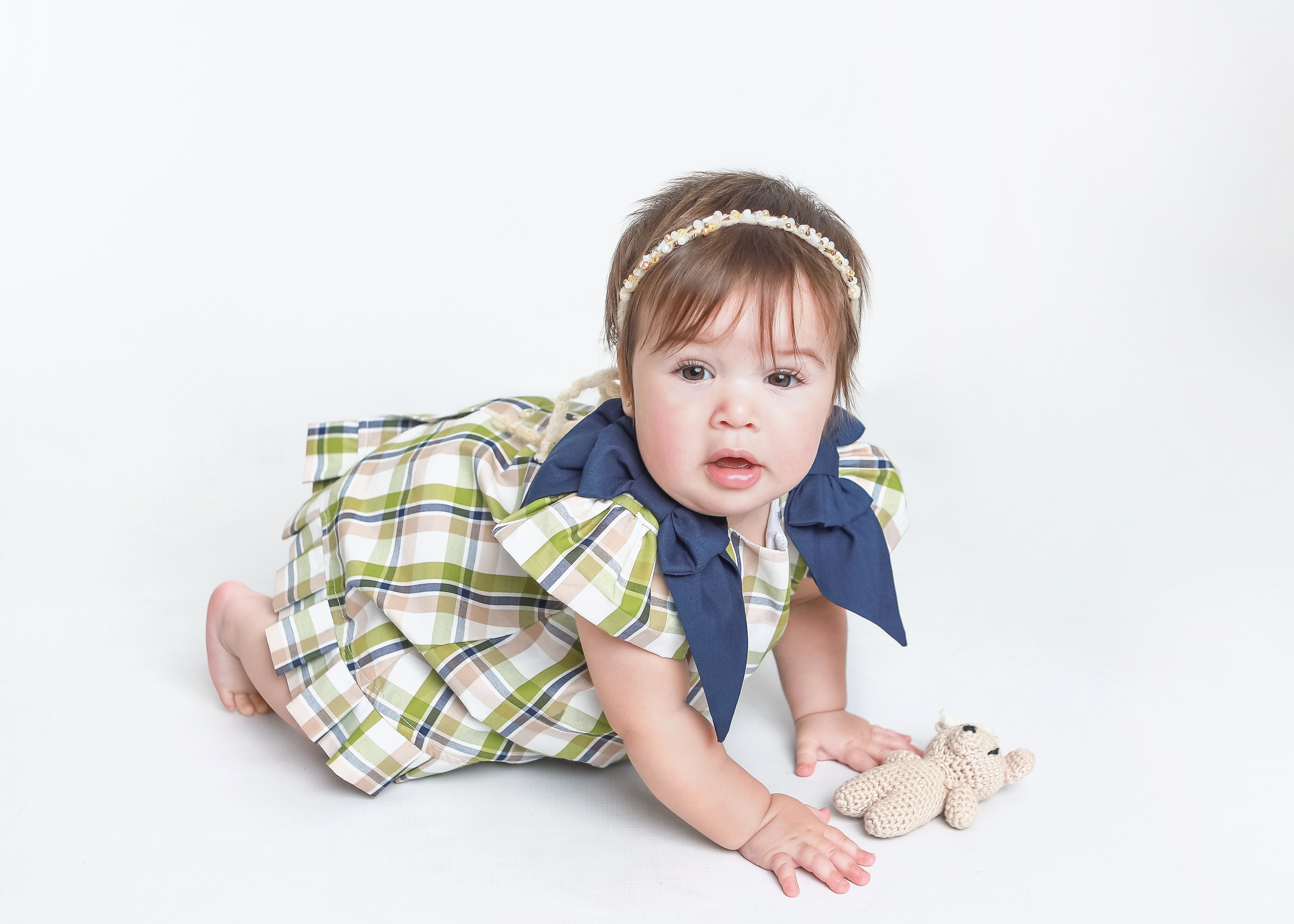 Baby with donuts background