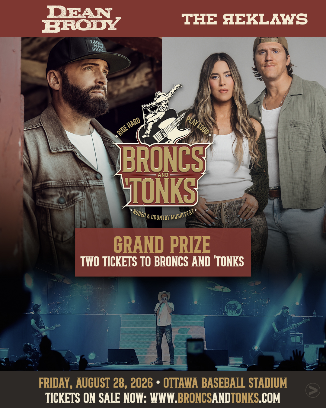 Broncs And ’Tonks social media graphic promoting the rodeo and concert event