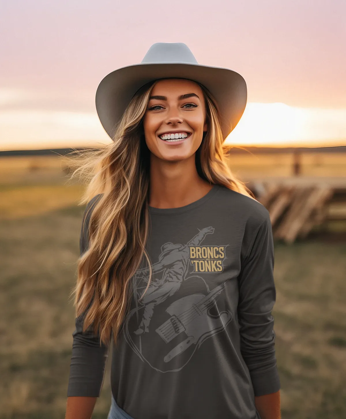 Broncs And ’Tonks long sleeve shirt design by Quigley Creative