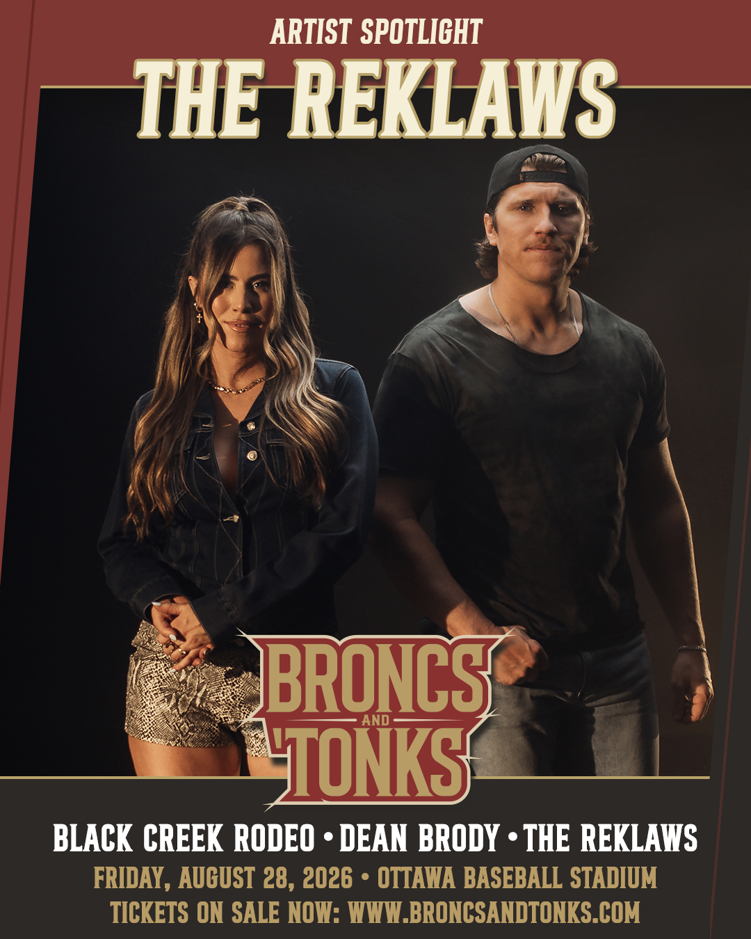 Broncs And ’Tonks promotional graphic featuring Western event branding and concert energy
