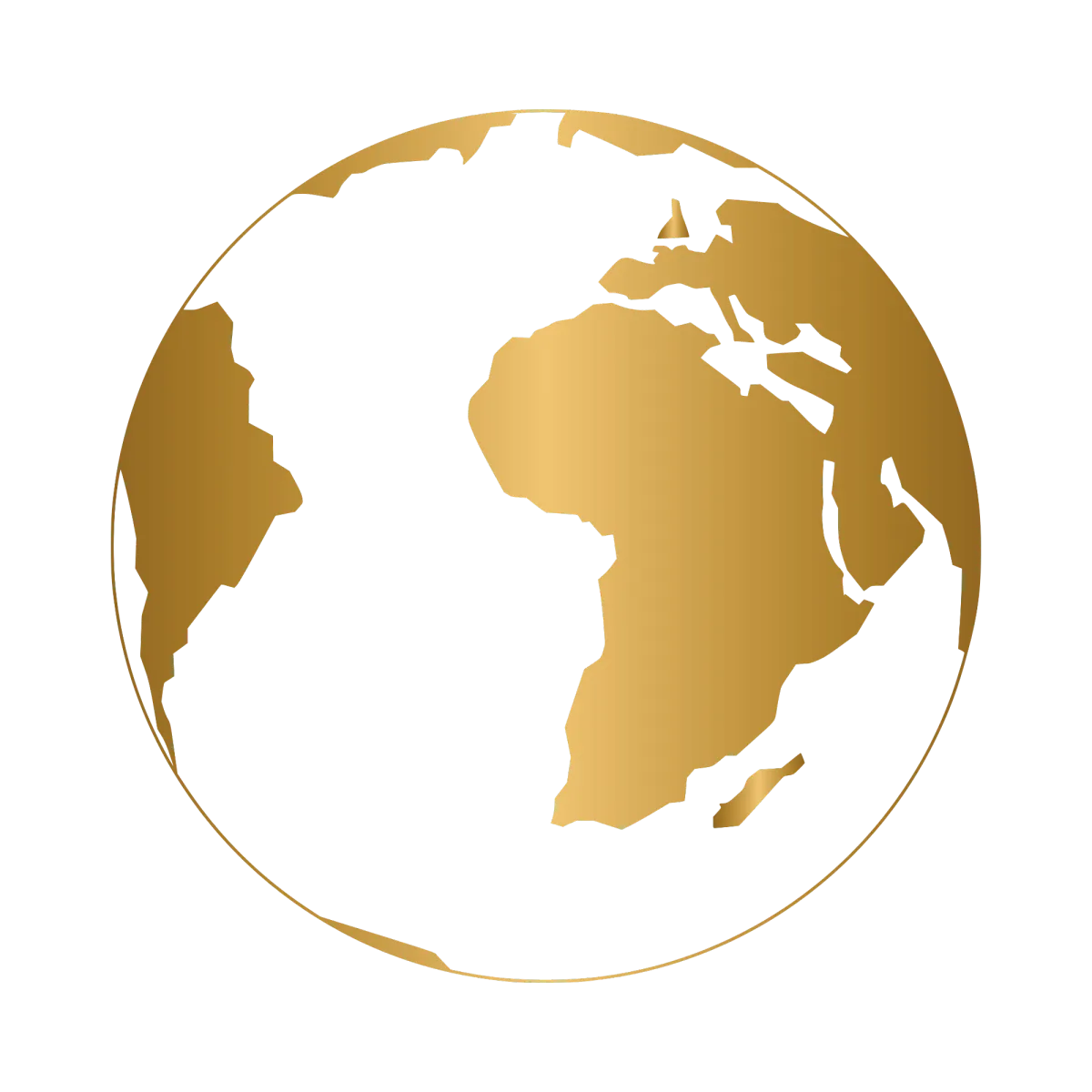 Minimalist golden globe representing worldwide spiritual connection, collective consciousness, global transformation, unity, and expanding awareness across humanity.