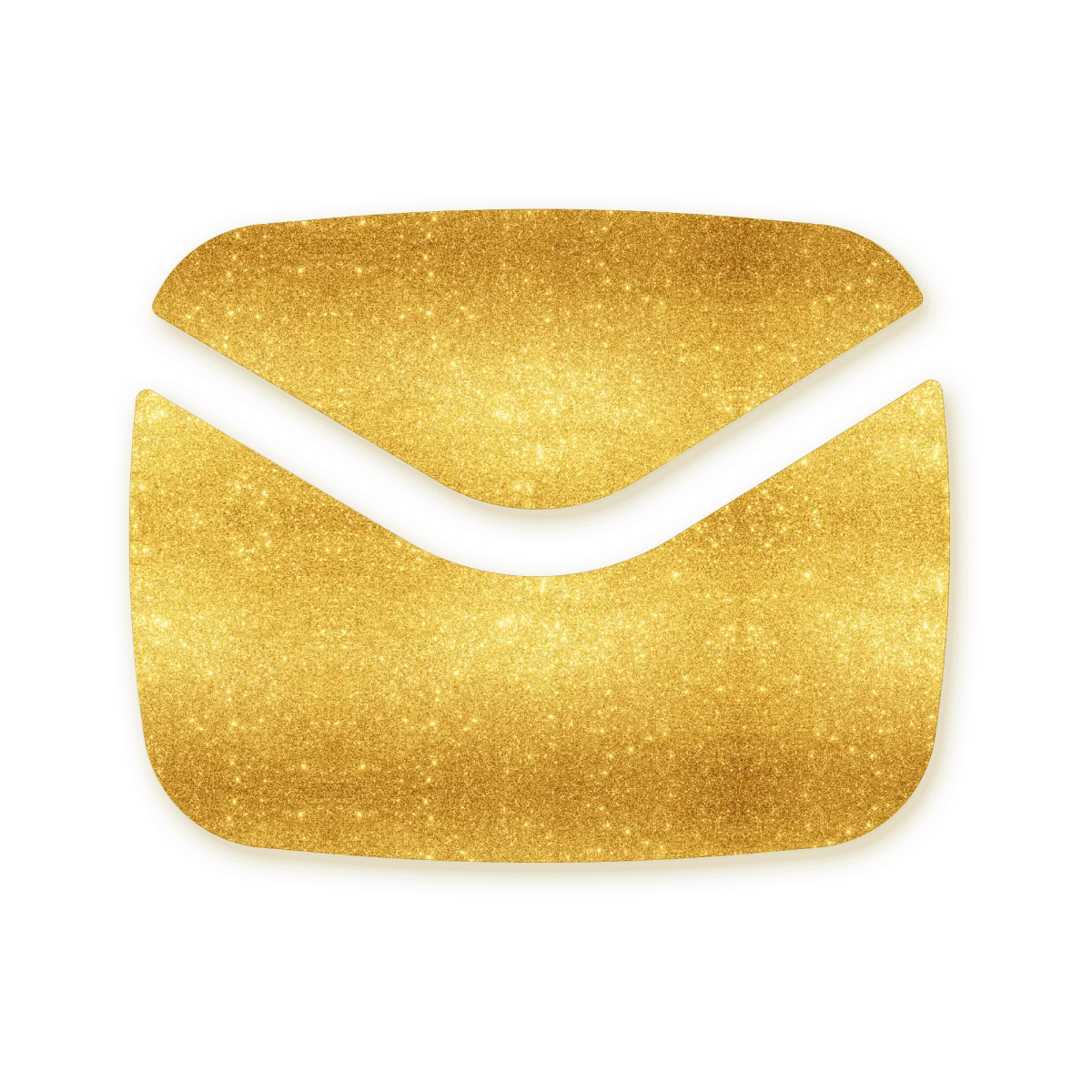 Sparkling gold envelope icon symbolizing divine communication, spiritual messages, sacred correspondence, intuitive guidance, and connection through wisdom and support.