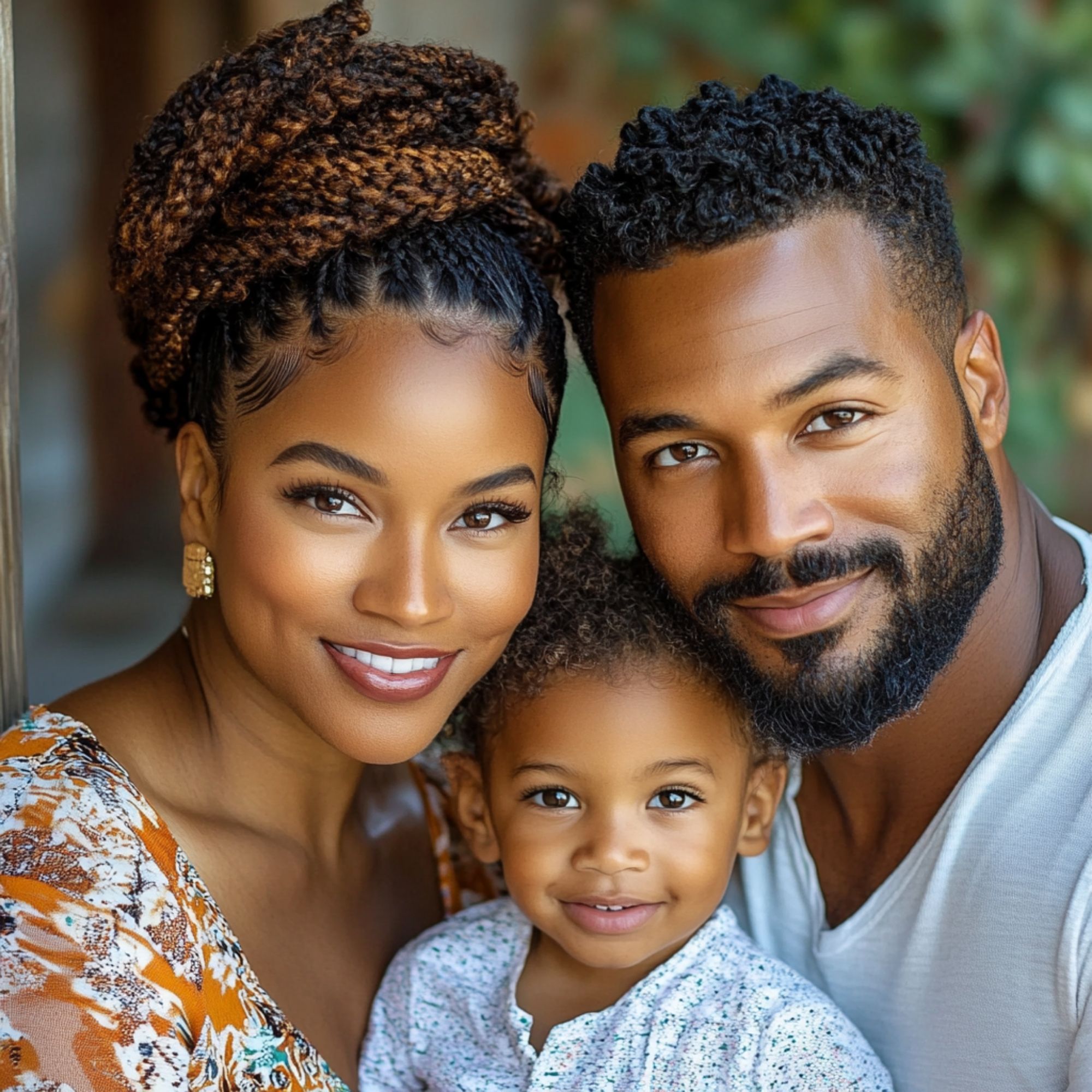 Parents and young child together in a family portrait symbolizing conscious parenting, homeschooling, and the spiritual development of Children of Light.