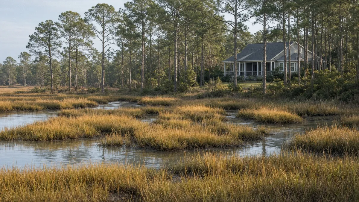 Grand Strand marsh and home near Myrtle Beach, SC