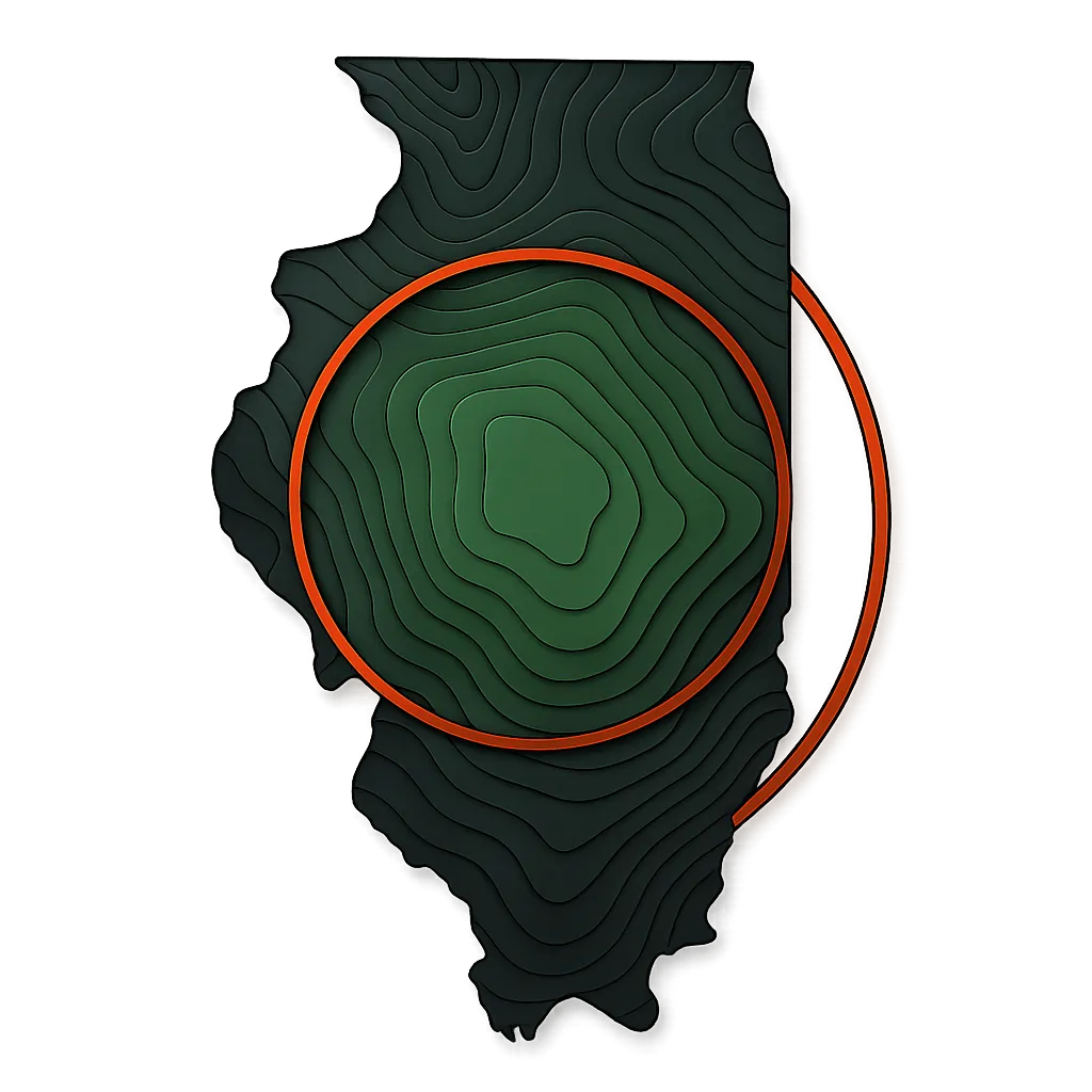 Stylized Map of Central Illinois Service Area