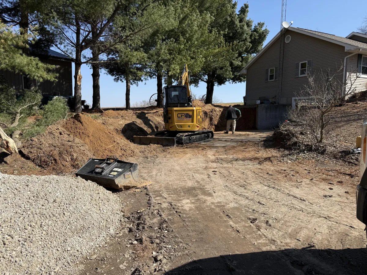 Retaining wall and landscape project by Custom Property Solutions in Illinois