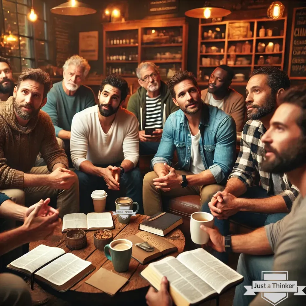 People gathered in a circle having a discussion
