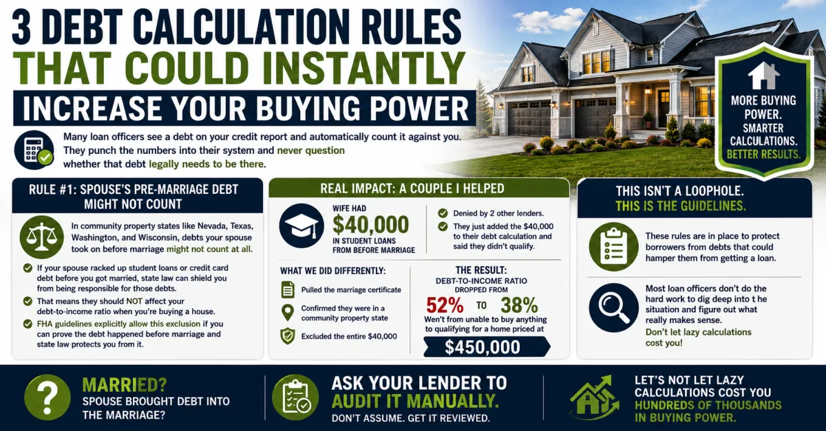 Three Debt Calculation Rules That Could Instantly Increase Your Buying Power and Most Lenders Miss Them