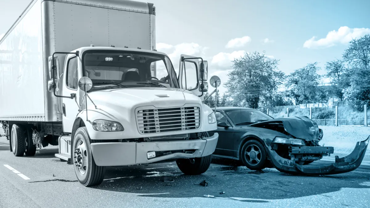 Commercial vehicle collision resulting in injury.