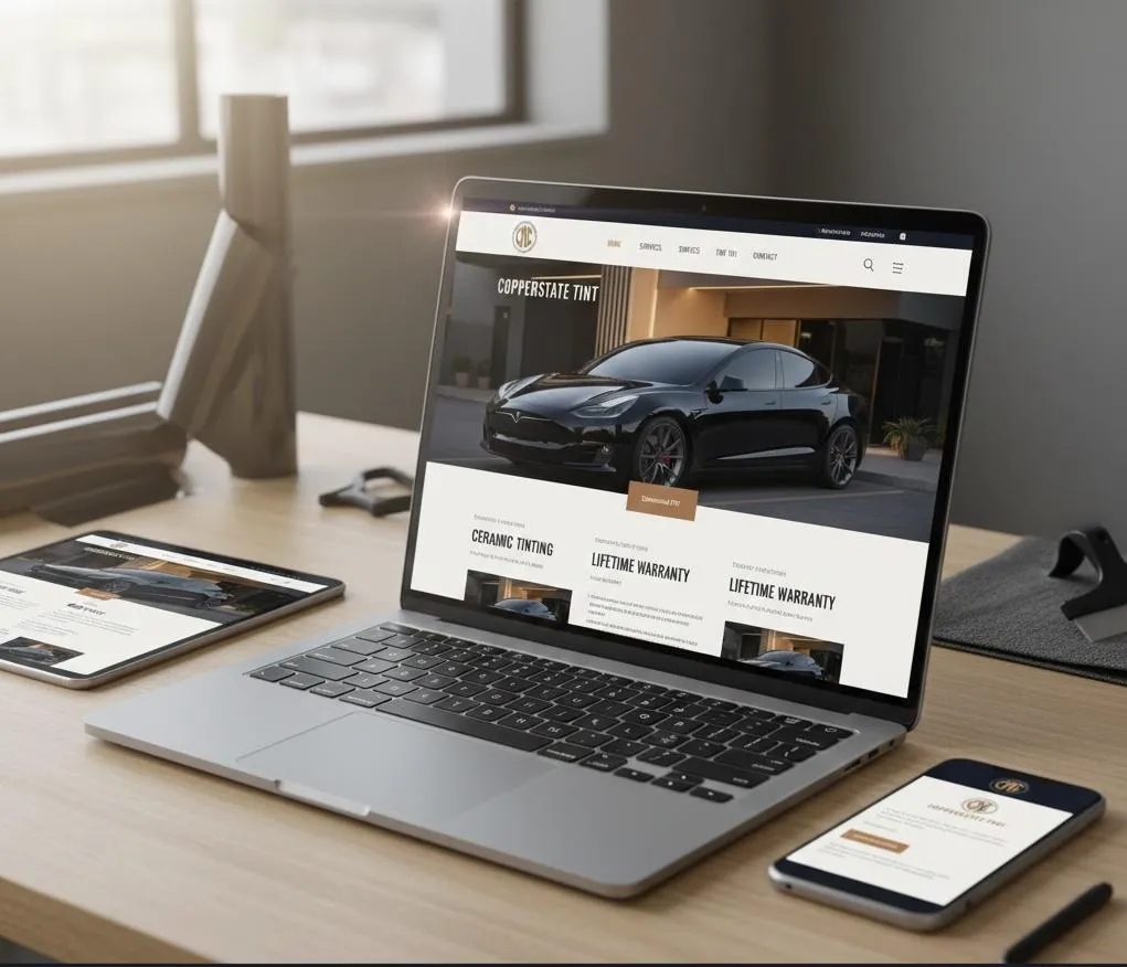 Laptop and phone mockup showing East Valley appointment engine template