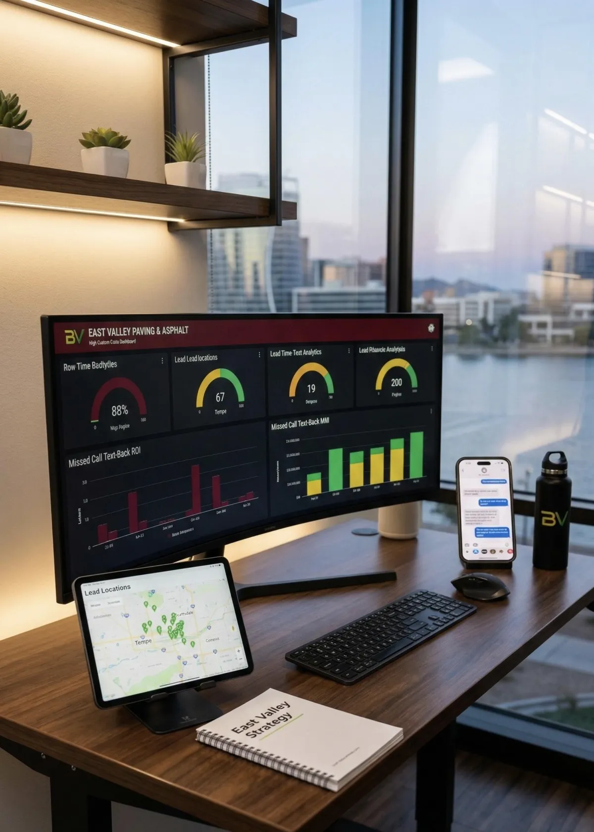 Happy local client in Scottsdale office, overlaid with a play button to represent a video testimonial