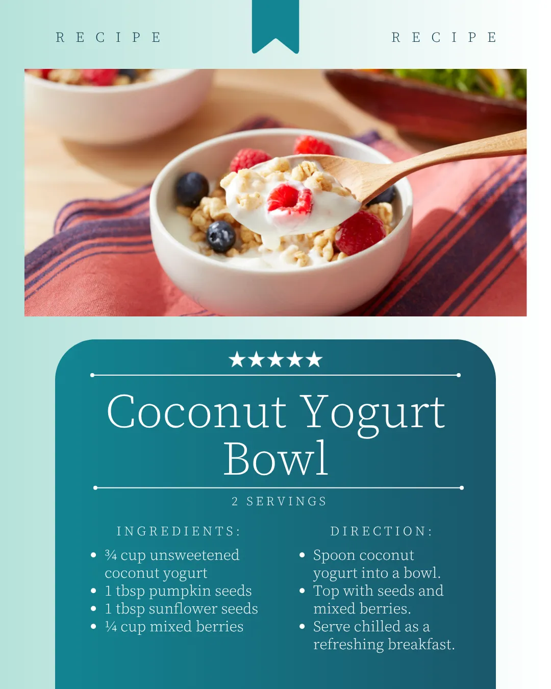 Coconut Yogurt Bowl with berries and seeds