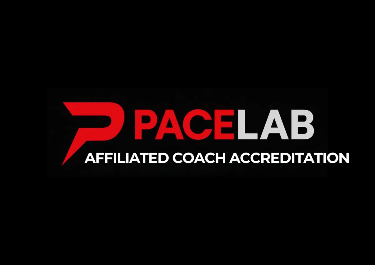 PaceLab logo with the text "AFFILIATED COACH ACCREDITATION" emphasizing coaching certification for fast bowling.
