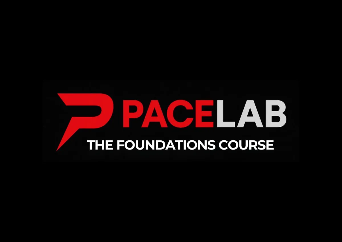 PaceLab logo featuring "PaceLab" in bold red and "The Foundations Course" in white, designed for fast bowling coaching education.