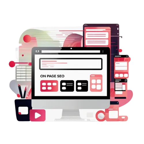 A webpage that ha SEO written in the center.