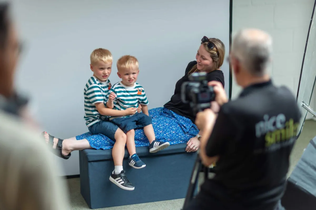 Daily Practice Exercises with Steve, taking a photoshoot with a gorgeous family