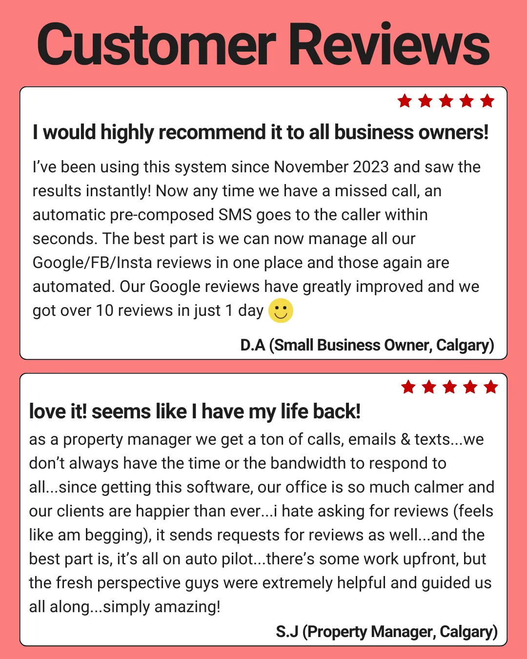 Customer Testimonials & Reviews
