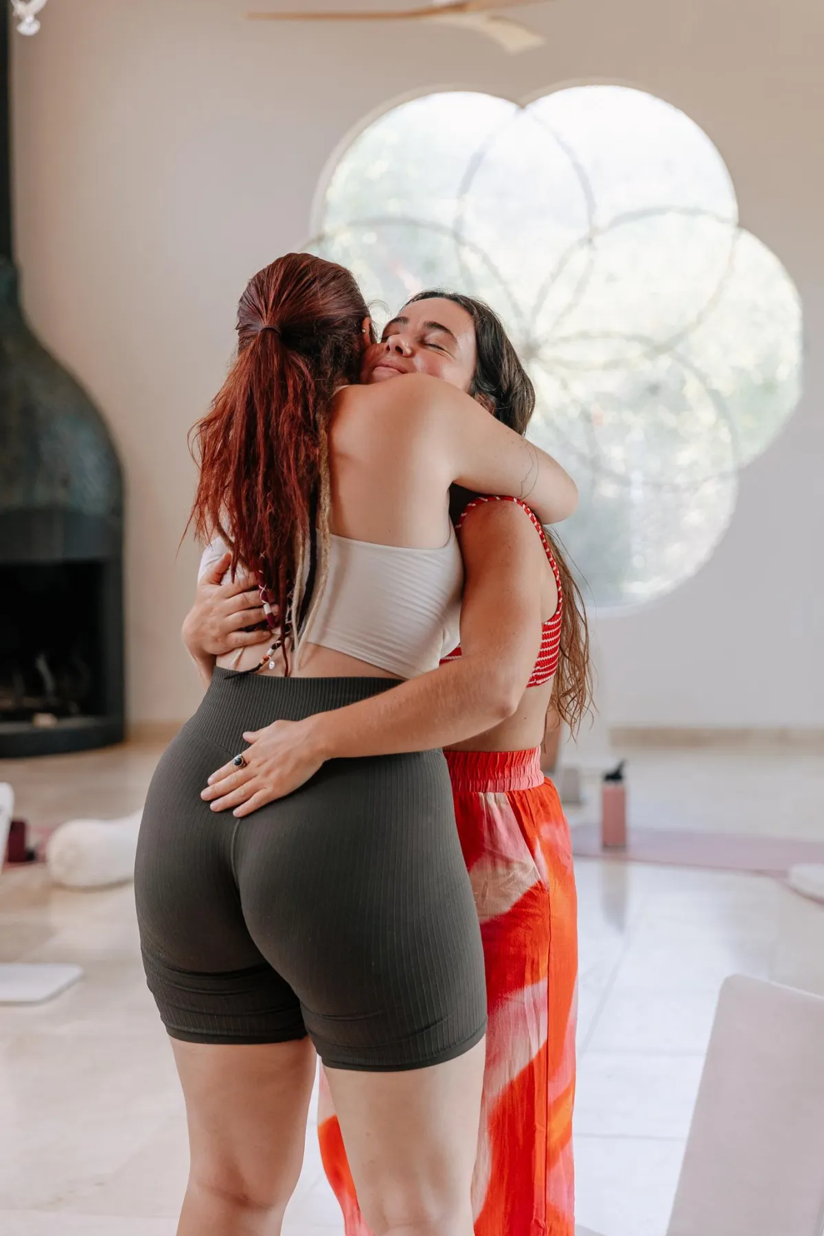 Women hugging on retreat