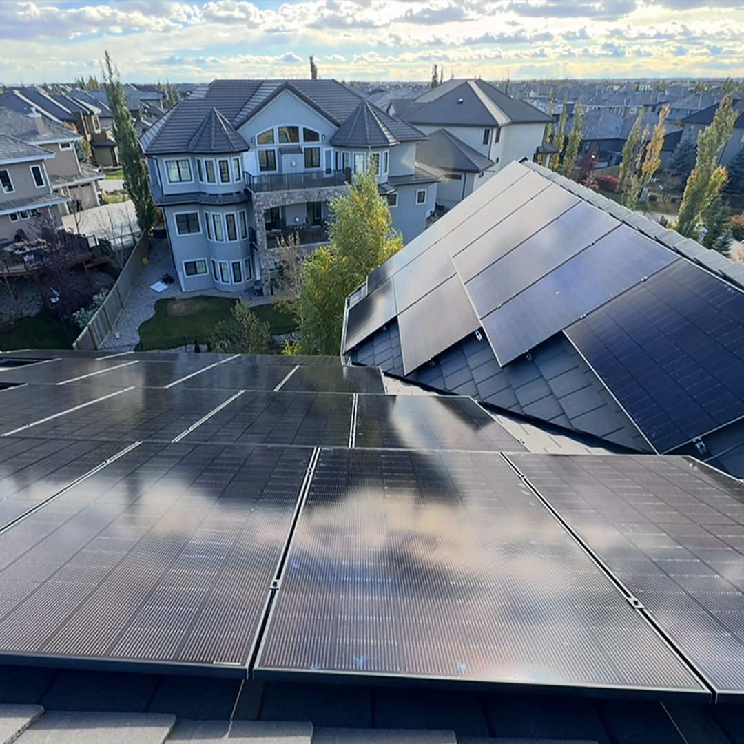 Modern solar energy installation in Alberta, highlighting clean energy production and sustainable local power solutions
