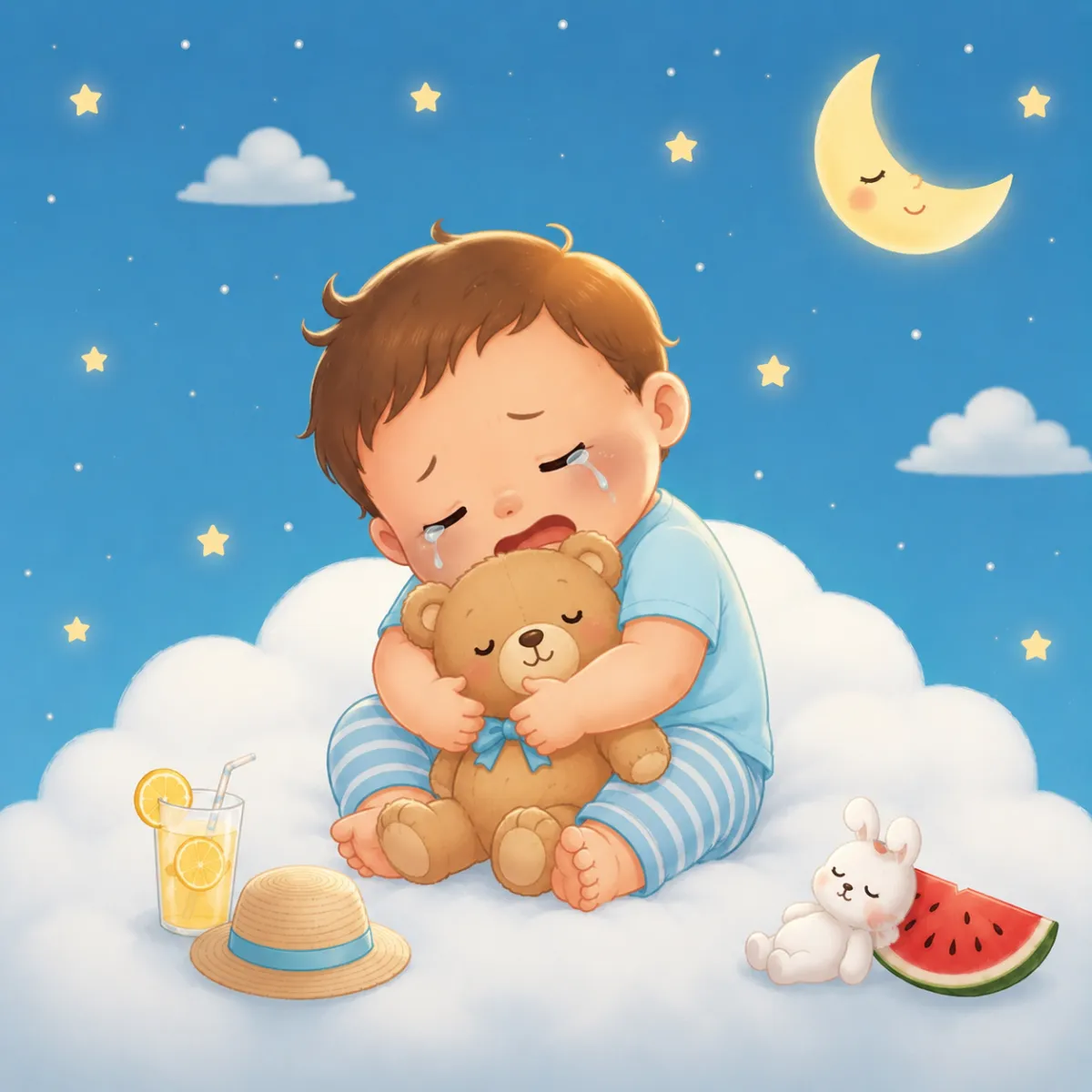 A Woman Holding her baby Illustration