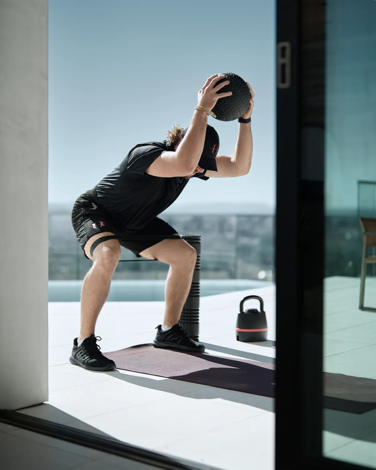 Strength training with a kettlebell