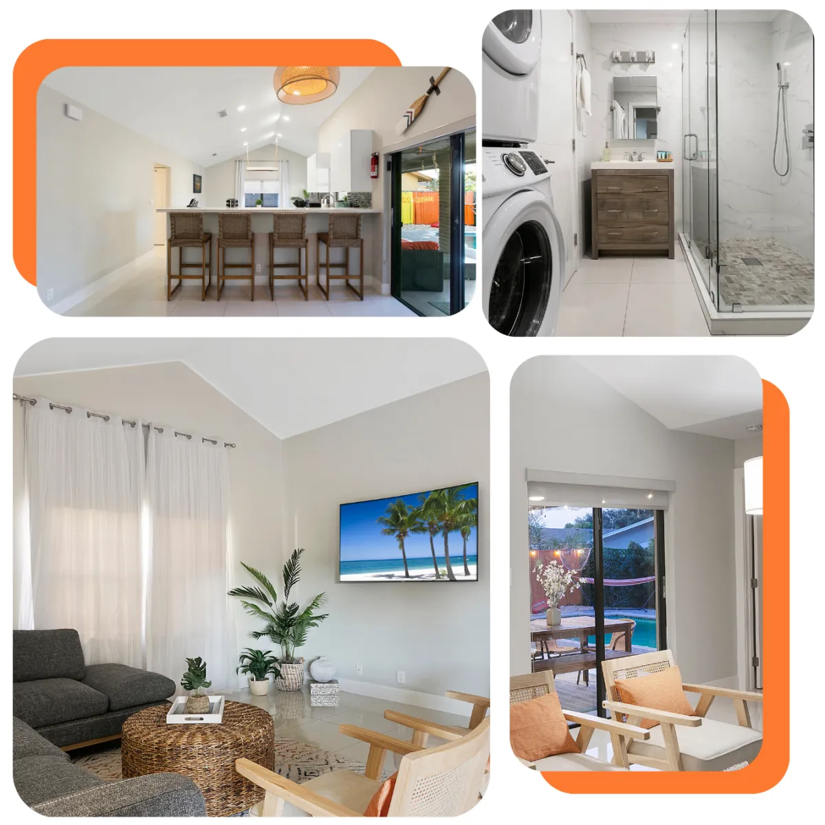 Discover Citrus Villa Stay – your stylish retreat with four bedrooms, a modern kitchen, and a heated outdoor pool. Located in a serene neighborhood near beaches, shops, and restaurants