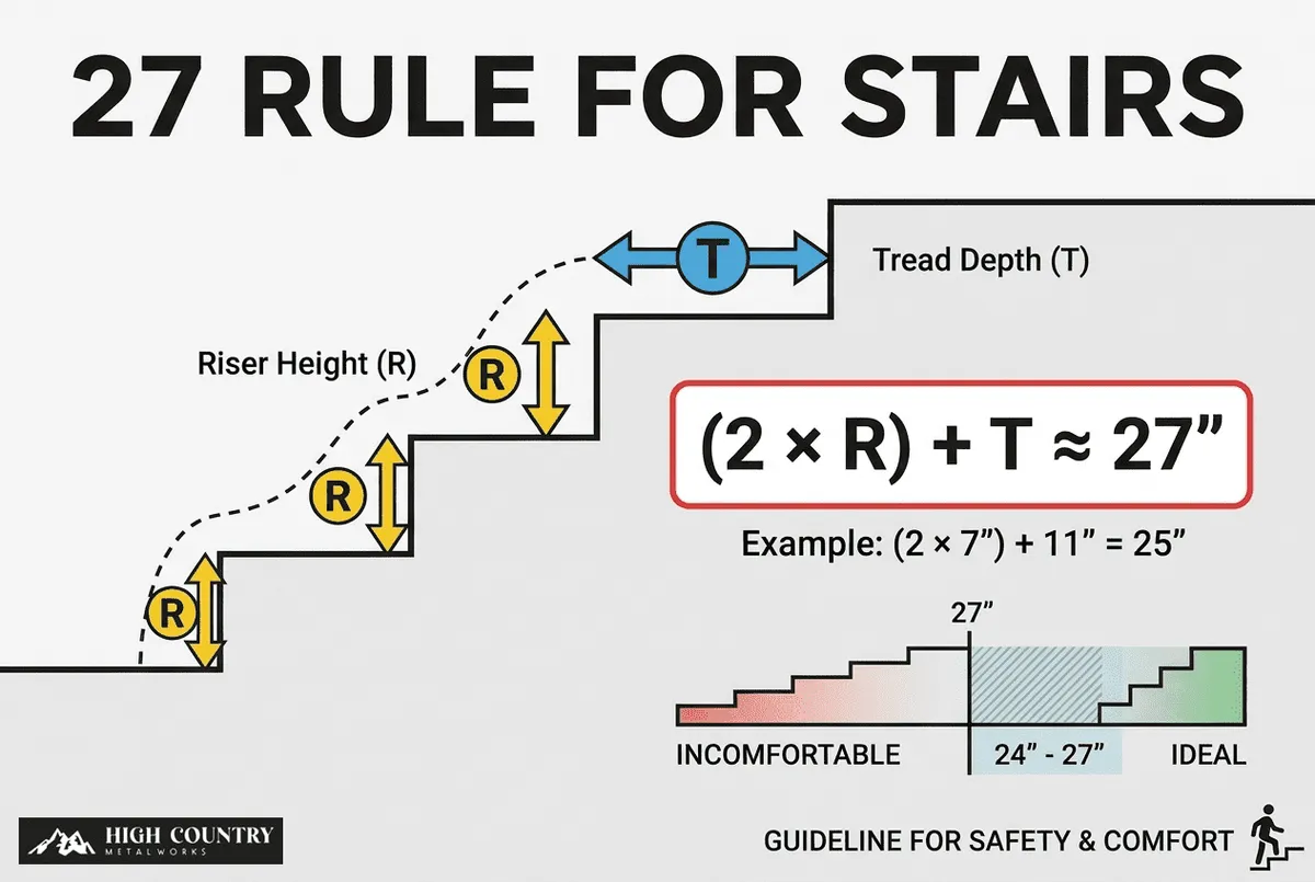 What is the 27 rule for stairs?