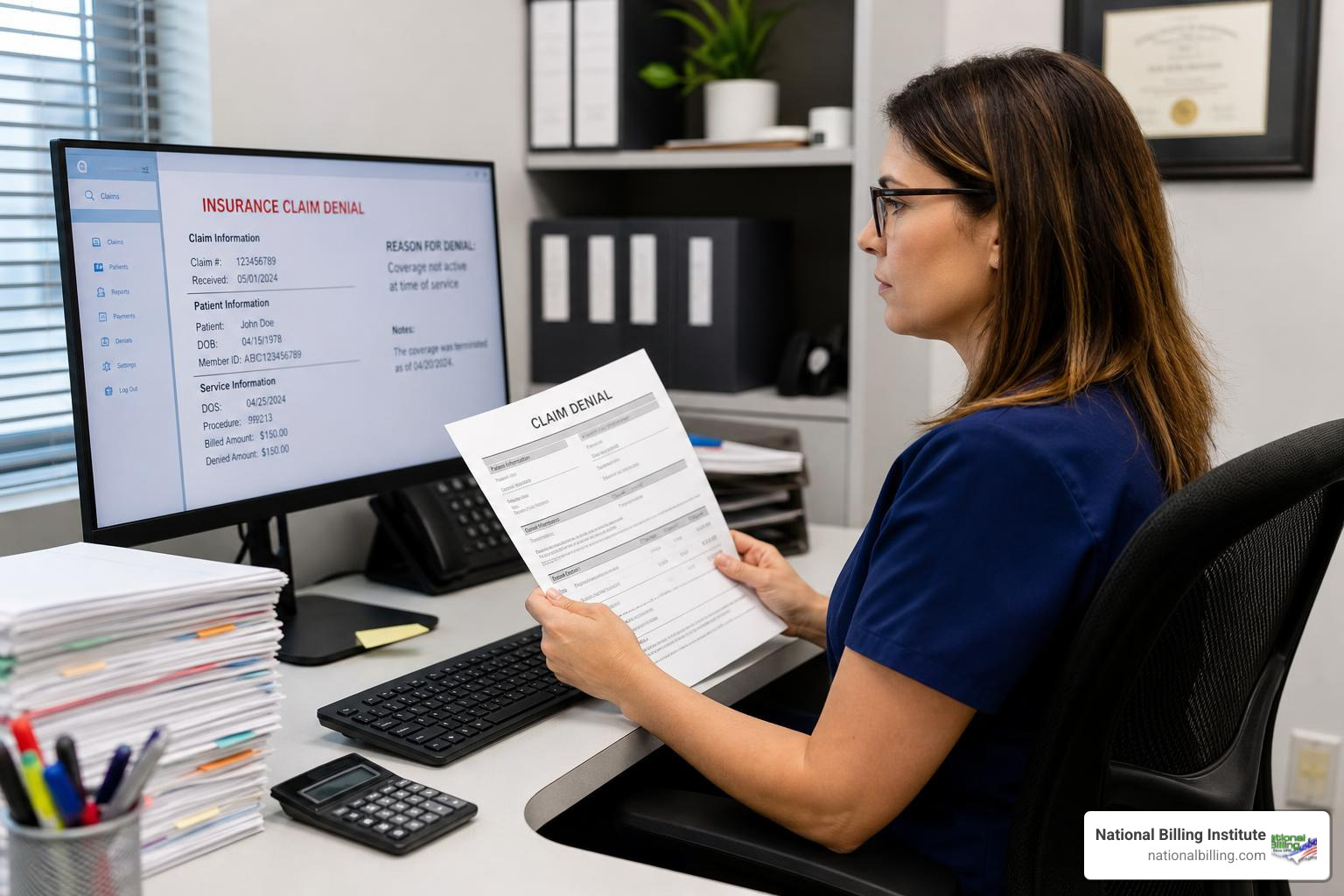 rcm denial management medical billing specialist analyzing claim denials