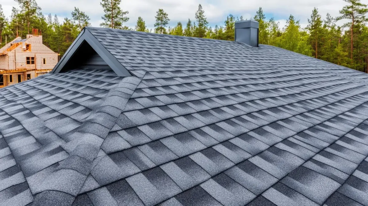 Durable shingle roof being inspected for quality and weather protection