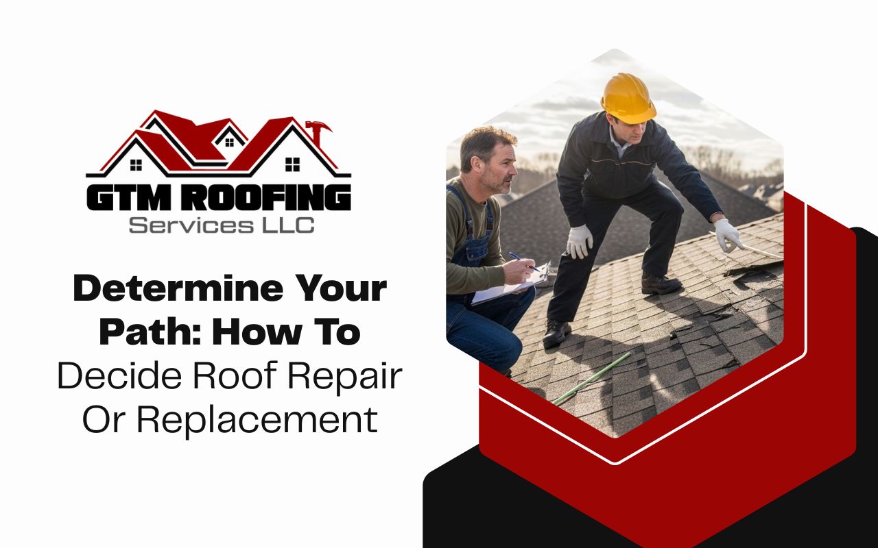 Homeowner learning how to decide roof repair or replacement during a roof inspection