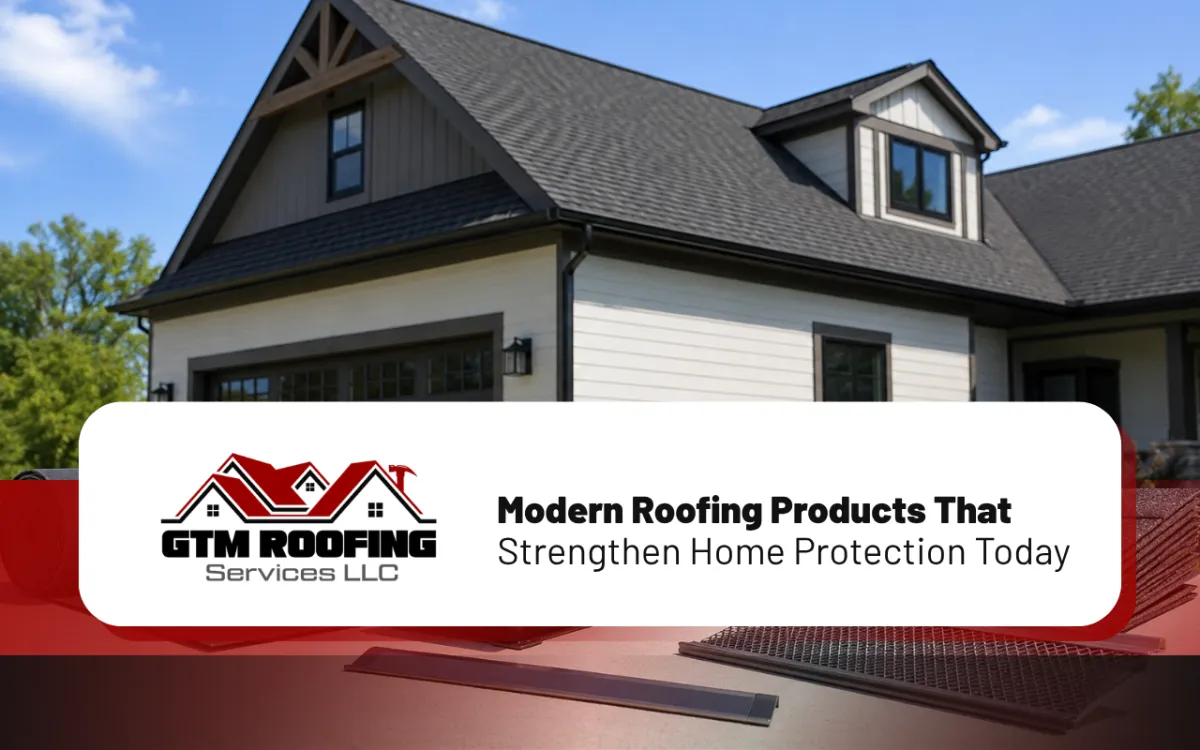 modern roofing products protecting a residential home
