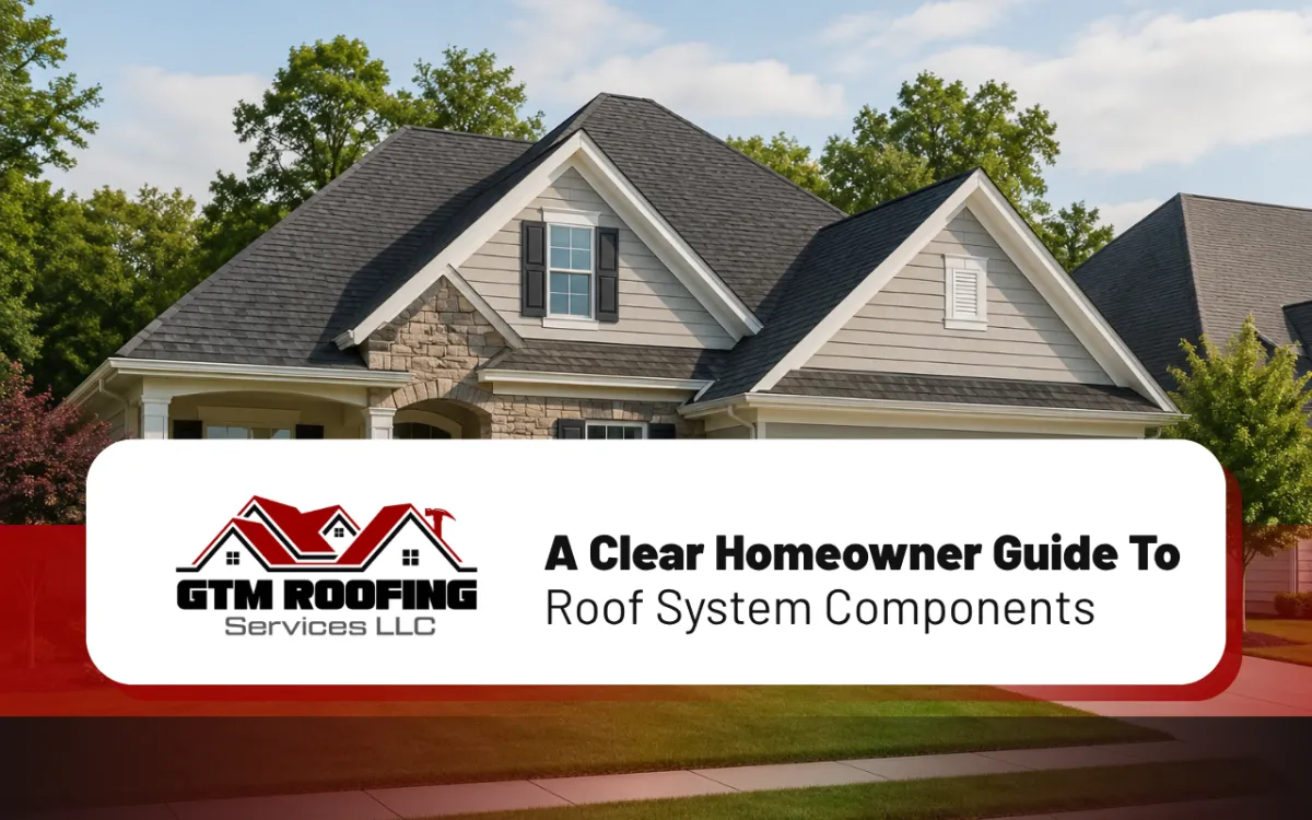 roof system components shown on a residential home