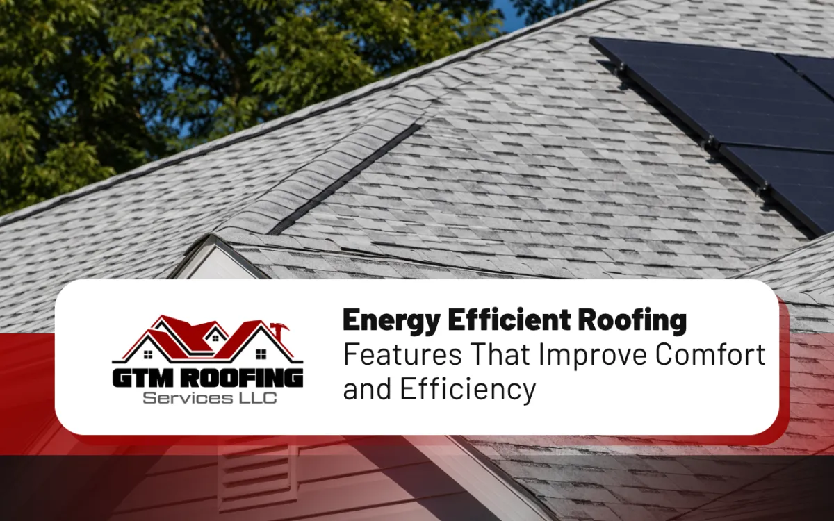 Energy efficient roofing features installed on a residential home