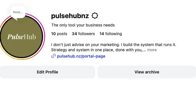 Example of Link In Bio - PulseHub