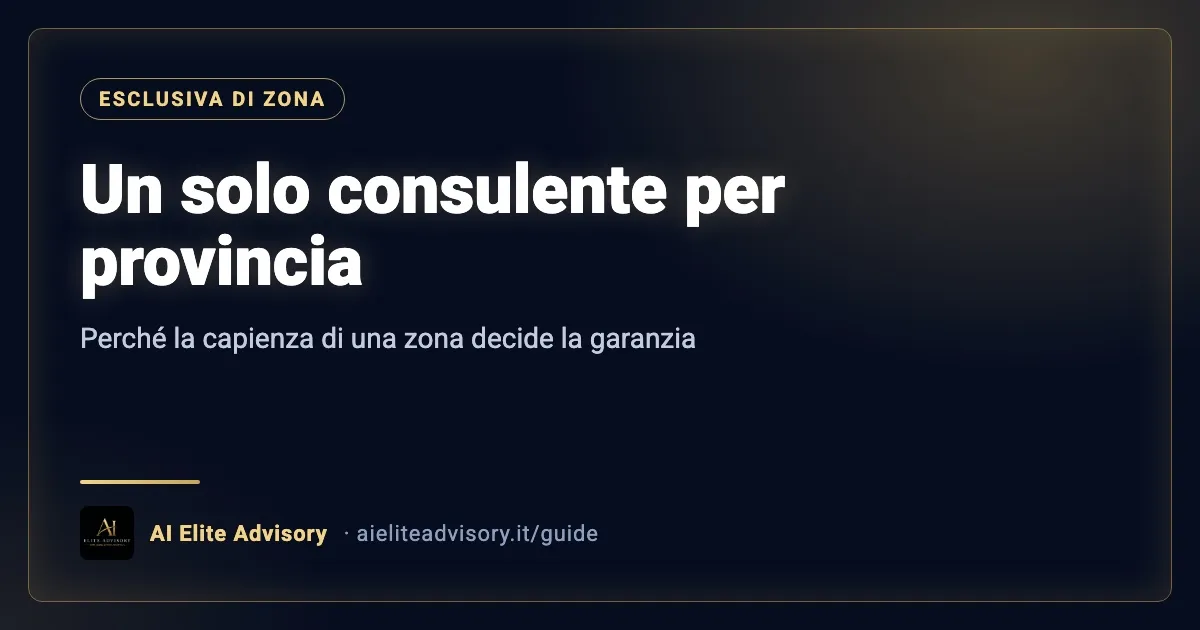 Esclusiva di zona: perché nel marketing per consulenti finanziari conta più del prezzo