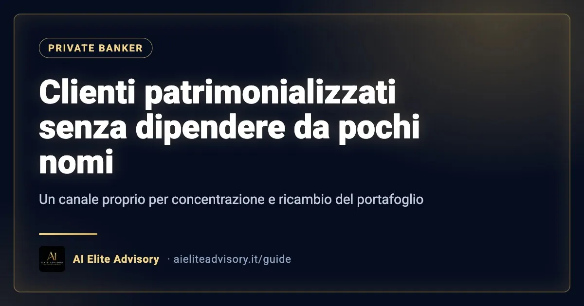 Marketing per private banker: come trovare clienti patrimonializzati senza dipendere da pochi nomi